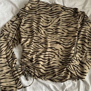 Zara Print Long Sleeve Top size large